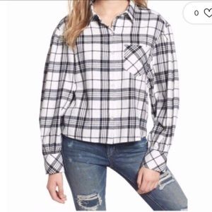 BP Cropped Flannel Shirt